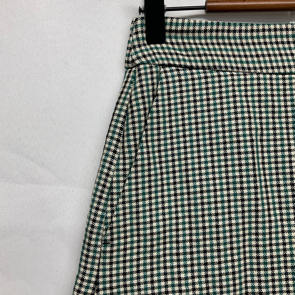 ZARA High Waisted gingham Plaid Mini Skort Size XS Green-Black blogger favorite - Picture 4 of 7